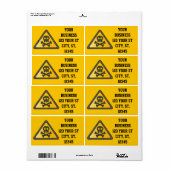 Étiquette Signal d'avertissement amusantThunder_Cove (Feuille entière)