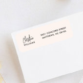 Étiquette Signature Monogramme manuscrit Script Blu rose