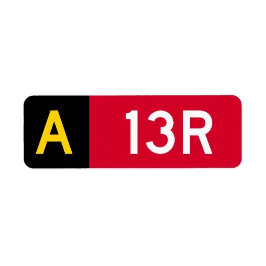 ÉTIQUETTE SIGNE A13R DU POINT D'ARRÊT (Devant)