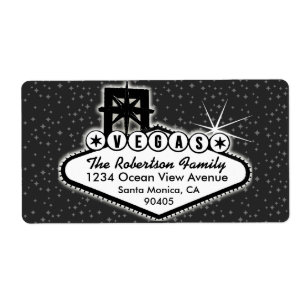 Étiquette Signe de Las Vegas avec l'étiquette de adresse