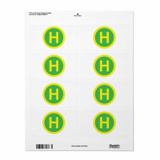 Étiquette SIGNE Helipad (Feuille entière)
