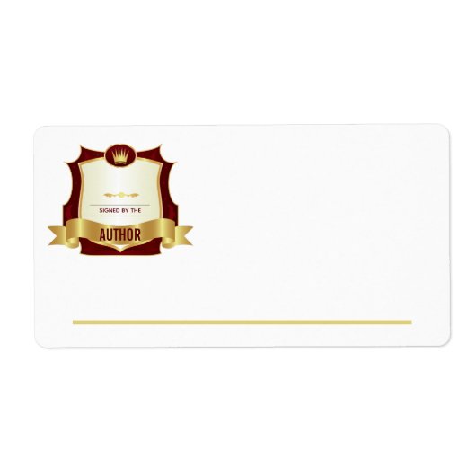 Étiquette Signé par l'Auteur Bookplate, Red Gold (Devant)