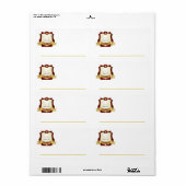 Étiquette Signé par l'Auteur Bookplate, Red Gold (Feuille entière)