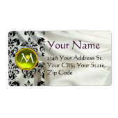 Étiquette SILENCE DAMASK GEM jaune blanc (Devant)