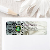 Étiquette SILENCE DAMASK GEM vert blanc (En situation)