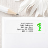 Étiquette Silhouette alien verte (En situation)