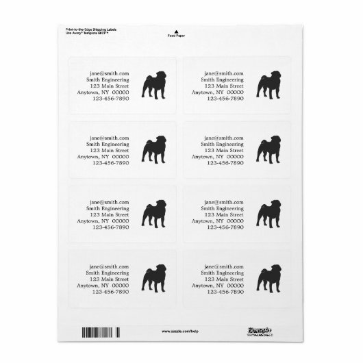 Étiquette Silhouette Carlin - Choisir la couleur arrière - p (Feuille entière)