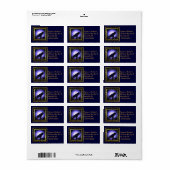 Étiquette Silhouette corbeau contre la lune (Feuille entière)