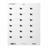Étiquette Silhouette de Bouledogue (Feuille entière)