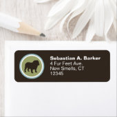 Étiquette Silhouette de Bulldog anglais | Adresse de la race (En situation)