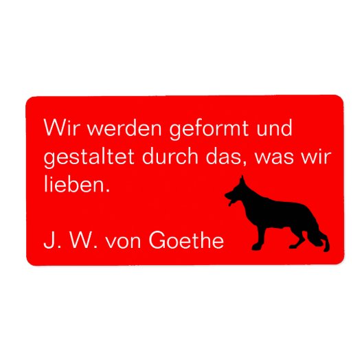 Étiquette Silhouette de chien de berger (Devant)