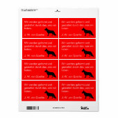 Étiquette Silhouette de chien de berger (Feuille entière)