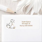 Étiquette Silhouette de chien et de chat (En situation)