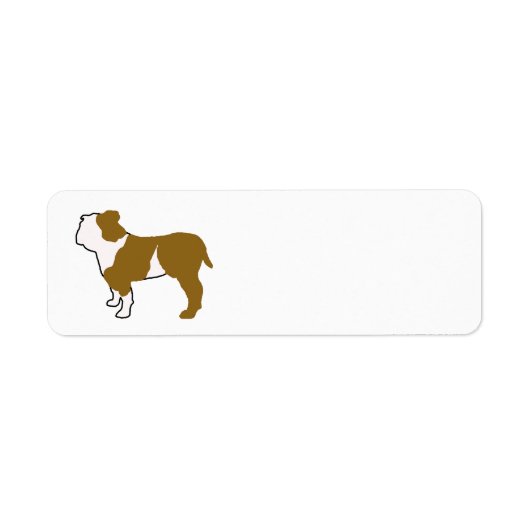 Étiquette Silhouette de couleur de bouledogue (Devant)