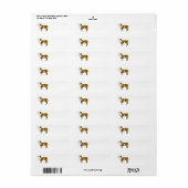Étiquette Silhouette de couleur de bouledogue (Feuille entière)
