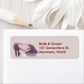 Étiquette Silhouette de couple nuptiale Coeur en Mariage de (En situation)