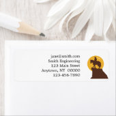 Étiquette Silhouette de cowboy équitation au coucher du sole (En situation)