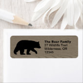 Étiquette Silhouette de l'ours noir Retourner l'adresse Étiq (En situation)