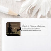 Étiquette Silhouette de rennes volants Whimsical personnalis (En situation)