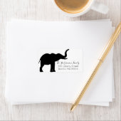 Étiquette Silhouette d'éléphant noir Adresse de retour (En situation)