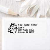 Étiquette Silhouette Dolphin (En situation)