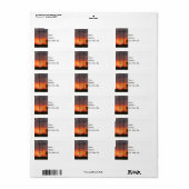 Étiquette Silhouette du coucher de soleil des lignes d'alime (Feuille entière)