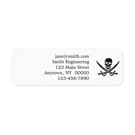 Étiquette Silhouette du crâne pirate - Choisir la couleur ar (Devant)