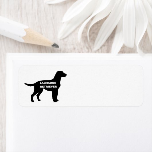 Étiquette silhouette du nom du labrador (En situation)