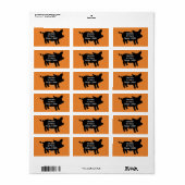 Étiquette Silhouette du porc (Feuille entière)
