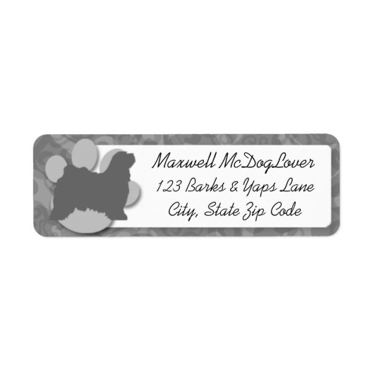 Étiquette Silhouette du Terrier tibétain (Devant)