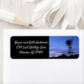 Étiquette Silhouette d'un moulin à vent (En situation)