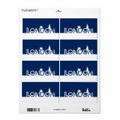 Étiquette Silhouette londonienne (Feuille entière)