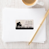 Étiquette Silhouette Mare et Foie dans un champ Horse Adress (En situation)