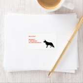 Étiquette Silhouette noire berger allemand (En situation)