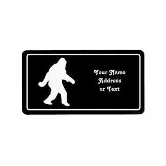 Étiquette Silhouette Sasquatch Blanc Pour Arrière - plans So
