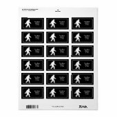 Étiquette Silhouette Sasquatch Blanc Pour Arrière - plans So (Feuille entière)