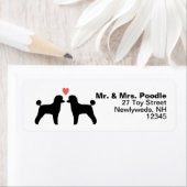 Étiquette Silhouettes de caniche à jouet noir avec adresse c (En situation)