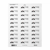 Étiquette Silhouettes de caniche à jouet noir avec adresse c (Feuille entière)