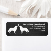 Étiquette Silhouettes Retriever à revêtement plat Adresse de (En situation)