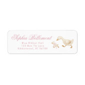 Étiquette Silly Goose Pink Baby Shower Return Address (Devant)