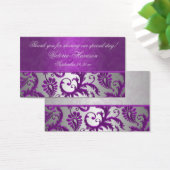 Étiquette Silver and Purple Damask II Wedding Favo (Bureau)