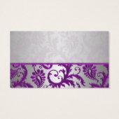 Étiquette Silver and Purple Damask II Wedding Favo (Dos)