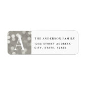 Étiquette Silver Christmas Lights Holiday Adresse de retour (Devant)