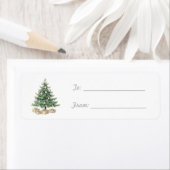 Étiquette Silver Cream Gifts Christmas Tree (En situation)