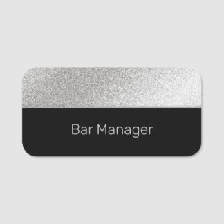 Étiquette Silver et Black 3 Nom de l'employé de l'