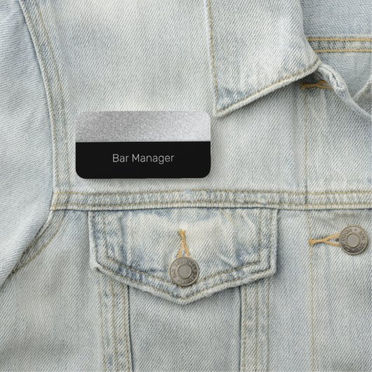 Étiquette Silver et Black 3 Nom de l'employé de l' (En situation)