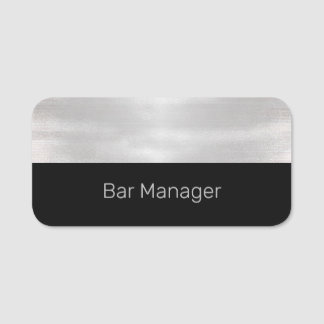 Étiquette Silver et Black 4 Nom de l'employé de l'