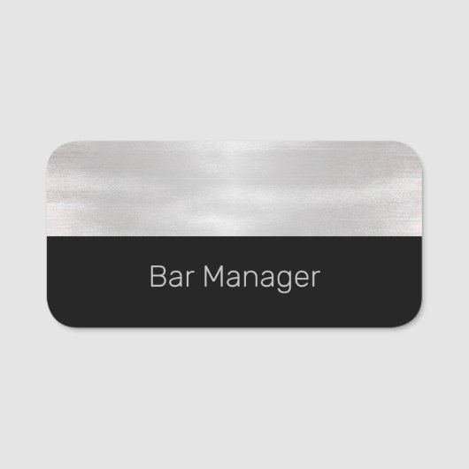 Étiquette Silver et Black 4 Nom de l'employé de l' (Devant)