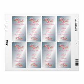 Étiquette Silver et rose Lily (Feuille entière)