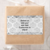 Étiquette Silver gray damask (En situation)